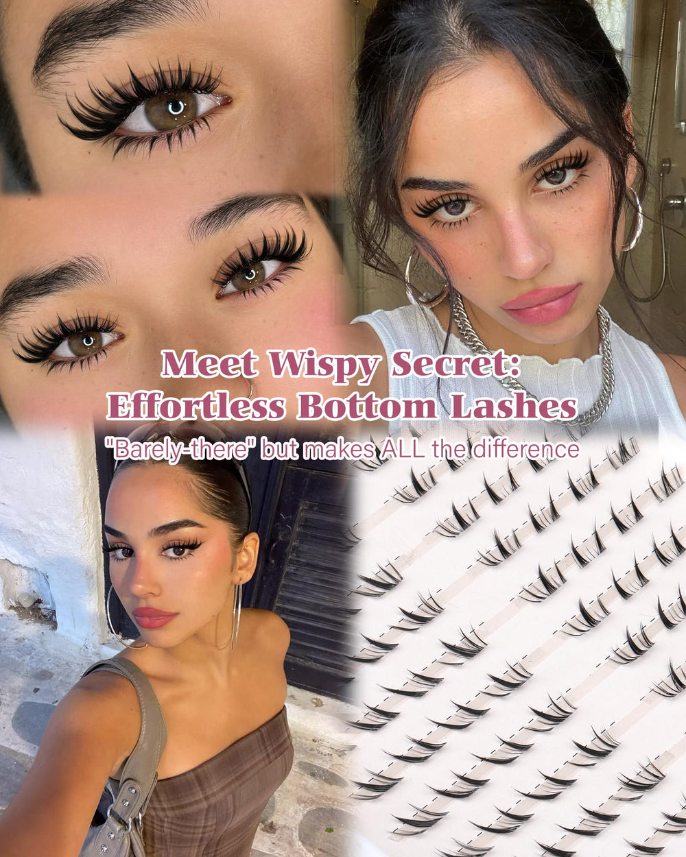 Calphdiar bottom lash clusters 5-8mm left center for subtle lower definition