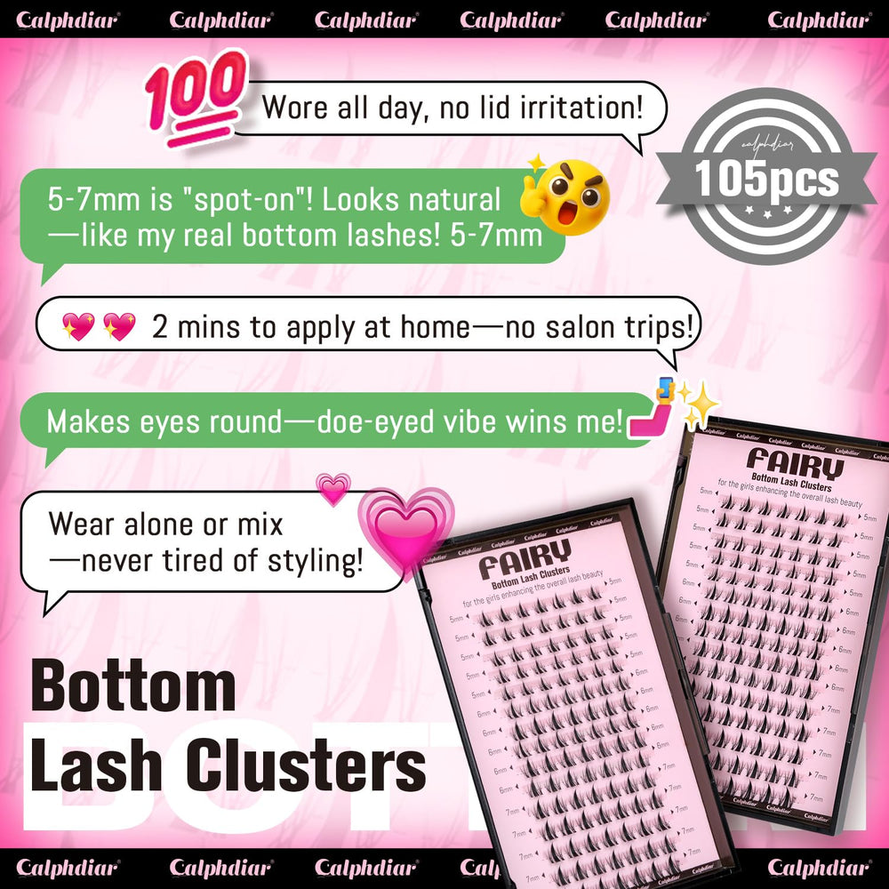 Calphdiar bottom lash clusters invisible band for a born-looking finish