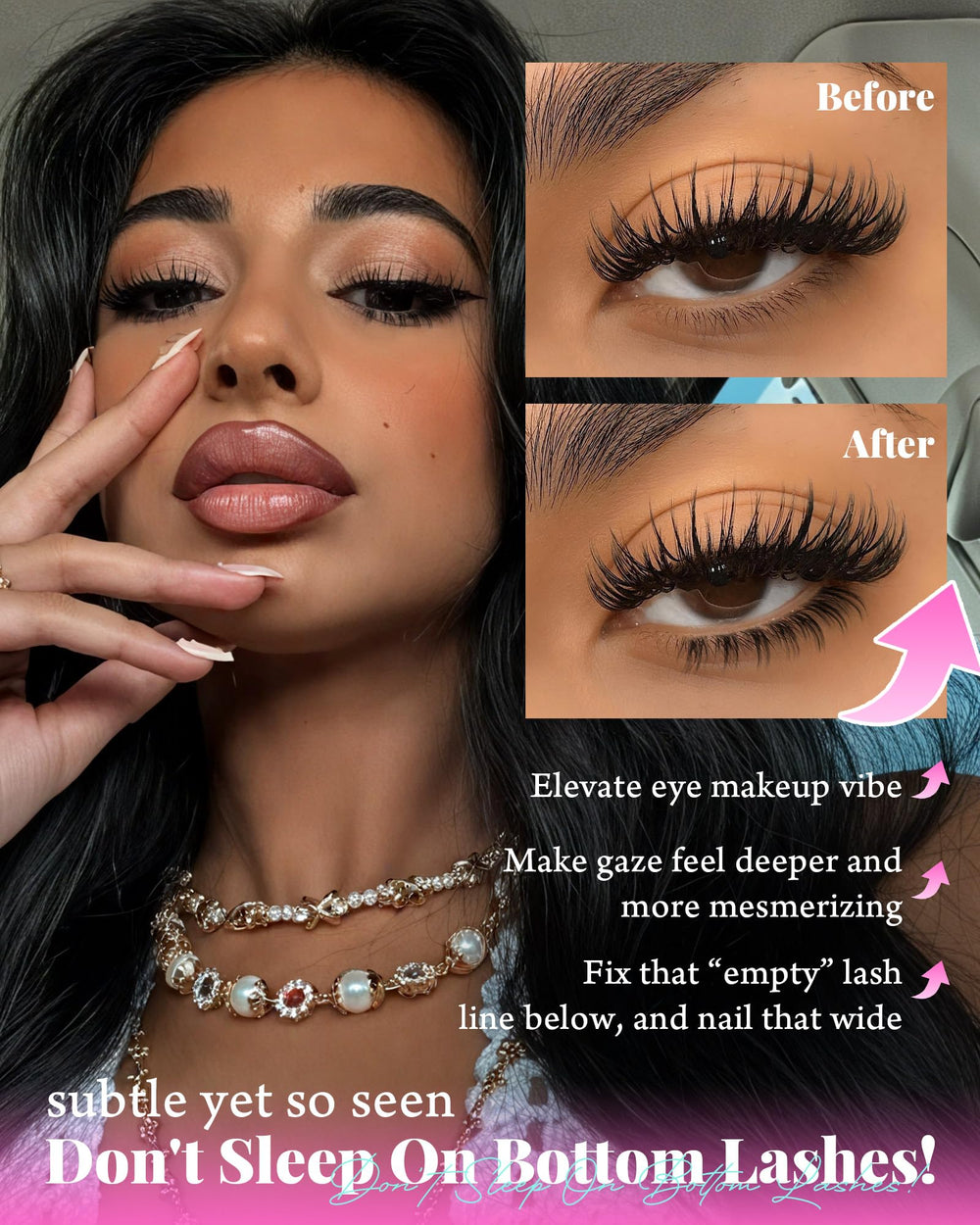 Calphdiar bottom lash clusters manga-inspired 5-7mm for playful, eye-opening style.
