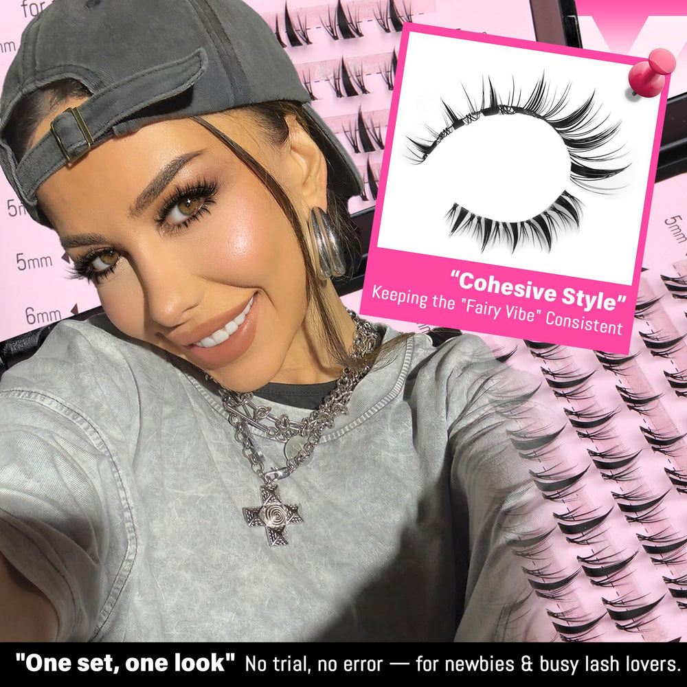 Calphdiar bottom lash clusters match fairy upper lashes for cohesive manga-inspired style