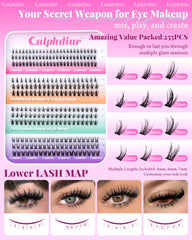 Calphdiar bottom lash clusters subtly dramatic 5-7mm for refined evening appeal.