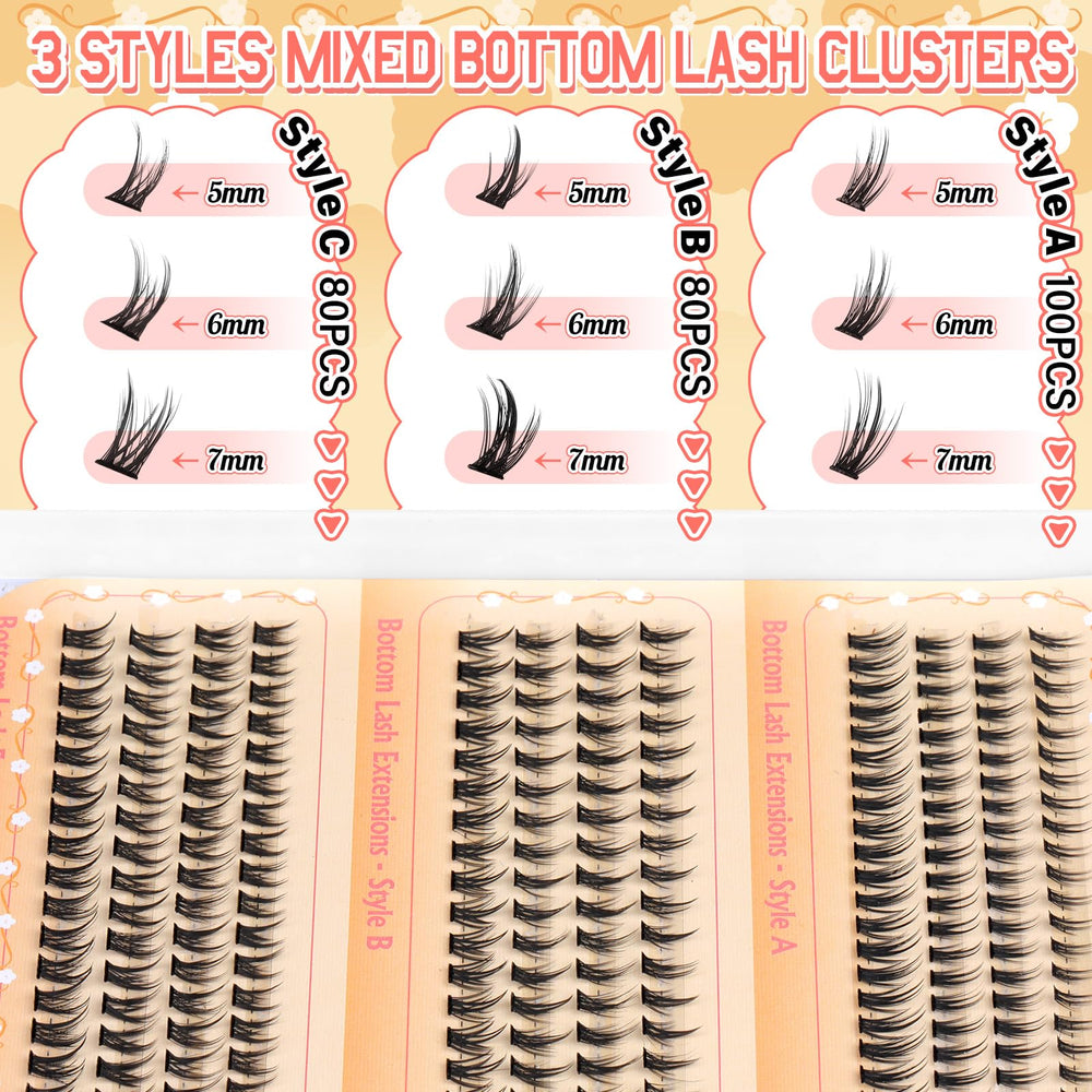 Calphdiar three-styles pack enables versatile lower lash designs for events.