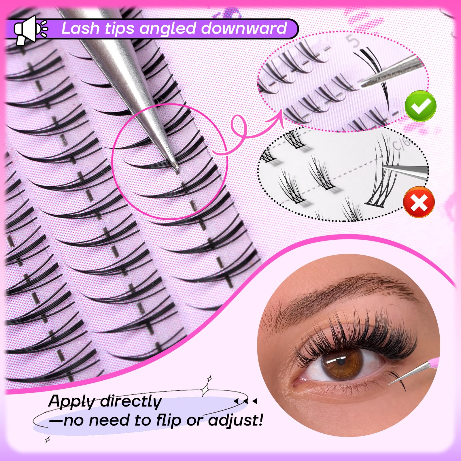 Calphdiar bottom lashes ultra-thin band 0.05mm for barely-there wear