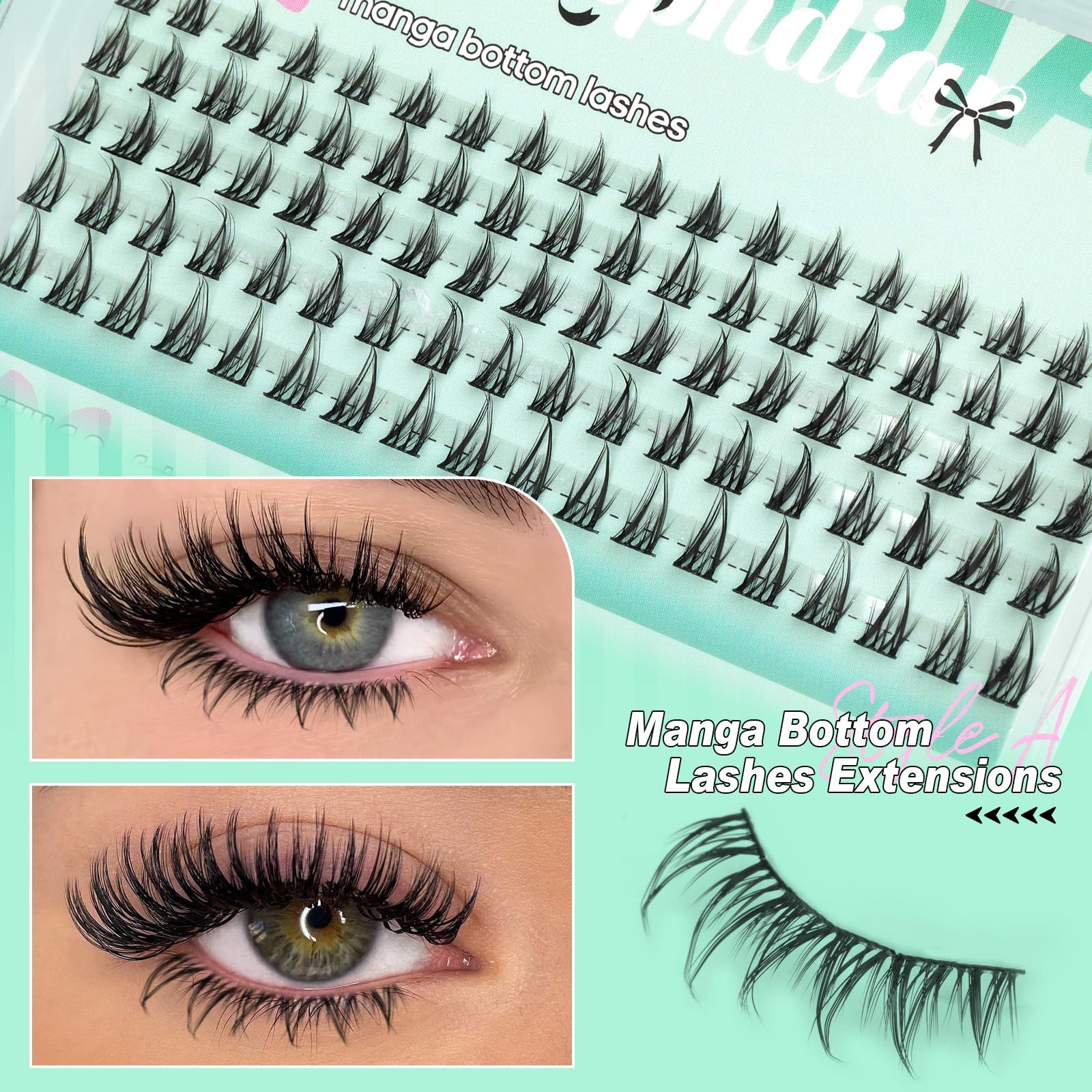 Calphdiar ultra-thin-band bottom lashes blend with real lashes