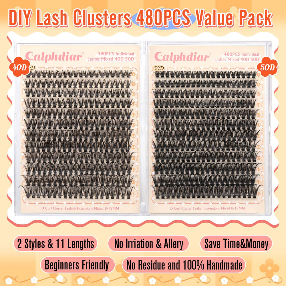 Calphdiar D-curly cluster lashes for a bigger eye look with natural movement