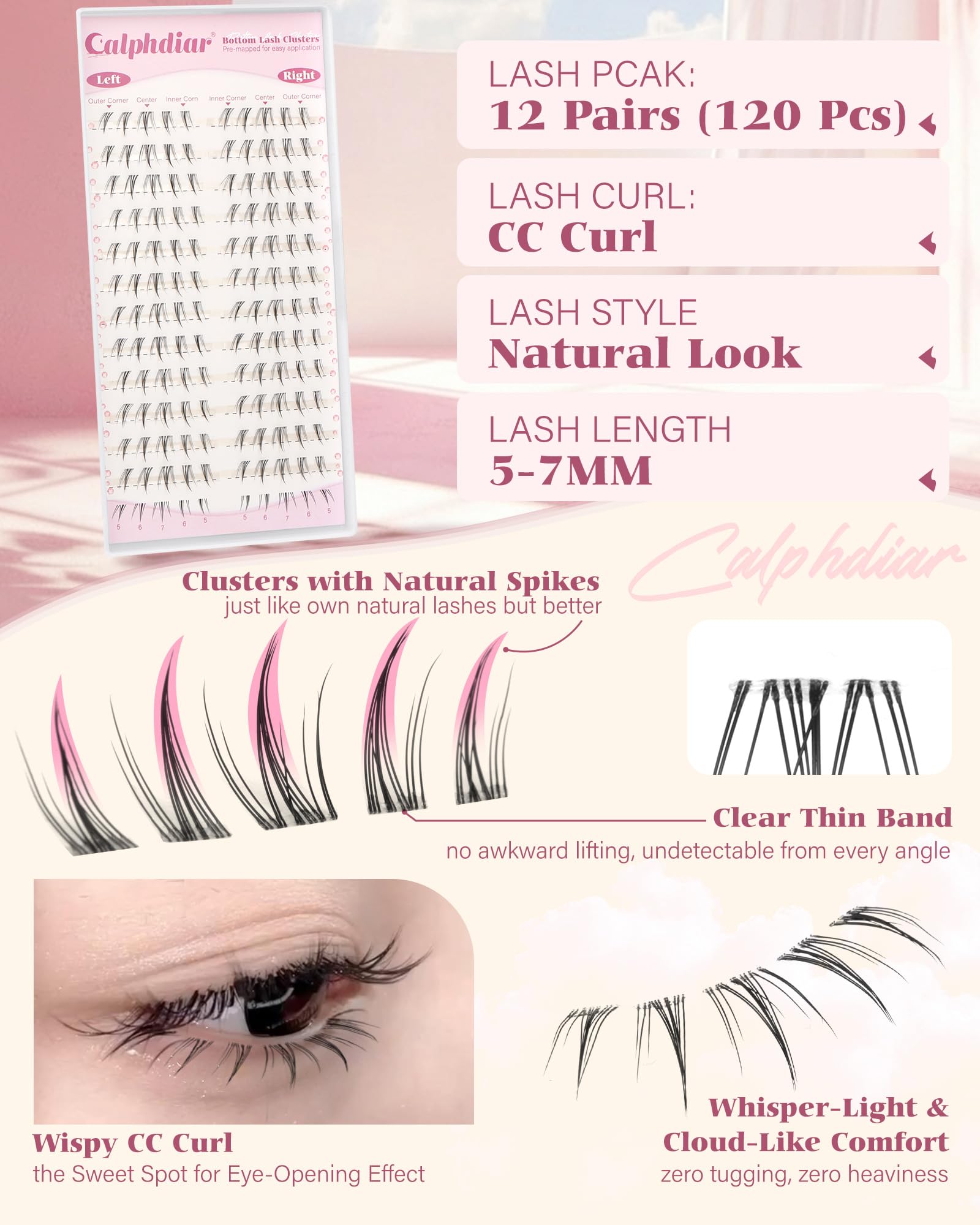 Calphdiar bottom lashes easy to apply at home for quick glam.