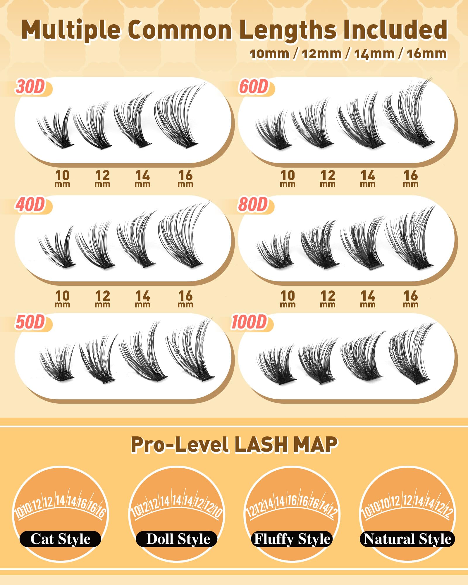Waterproof and smudge-proof lash clusters stay put all day