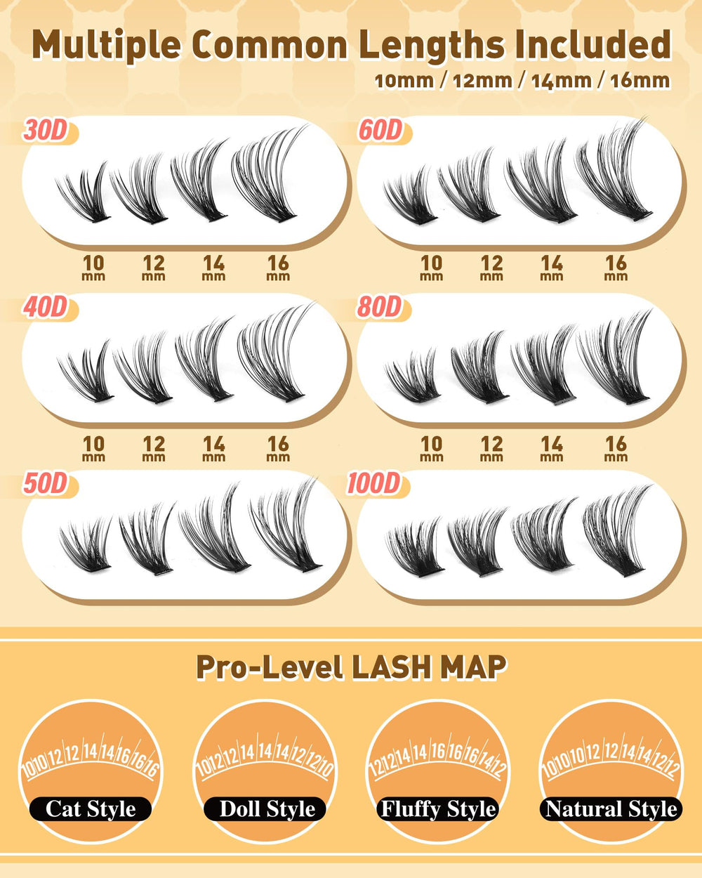 Waterproof and smudge-proof lash clusters stay put all day