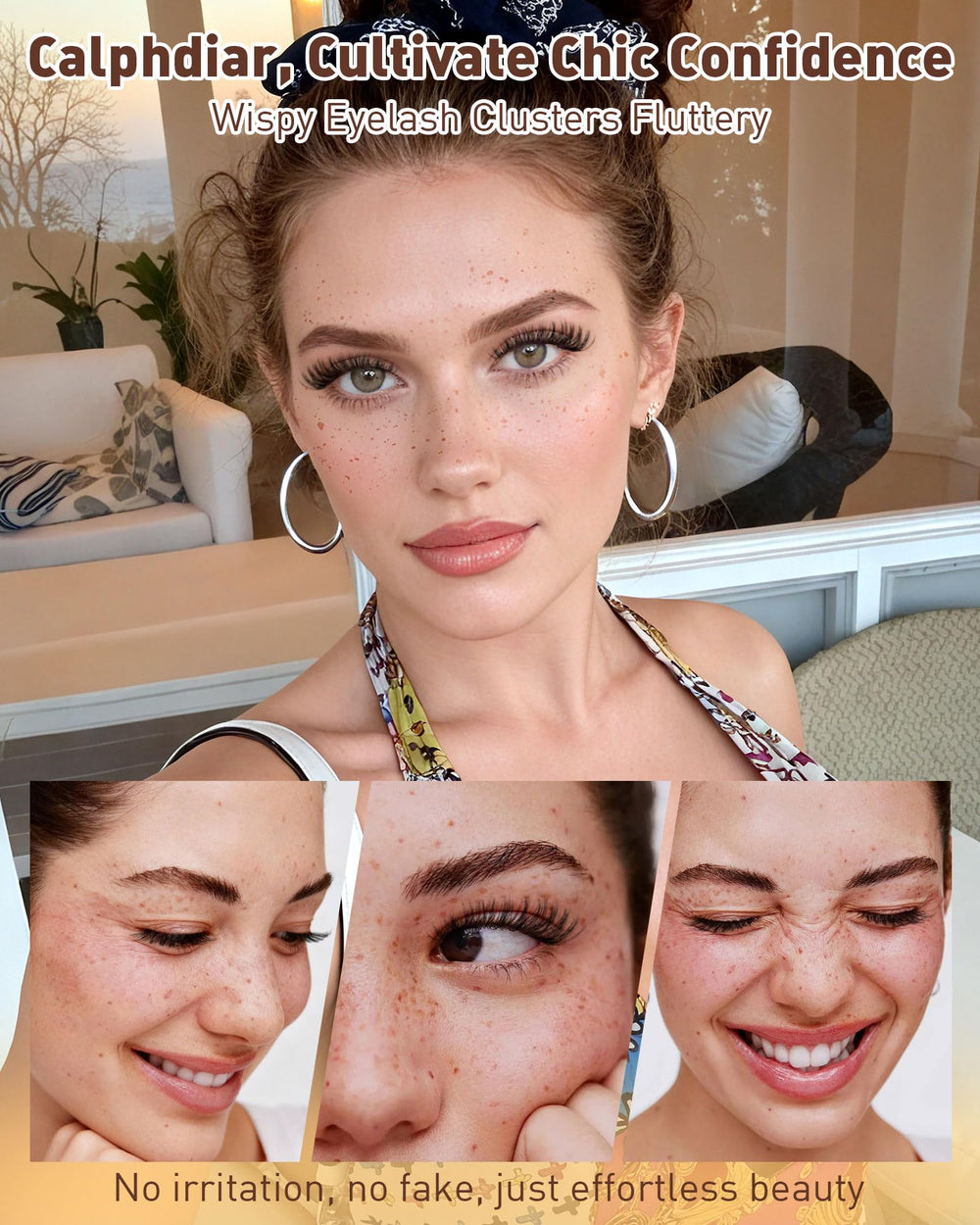 Wispy D-curly lashes create a natural lift look