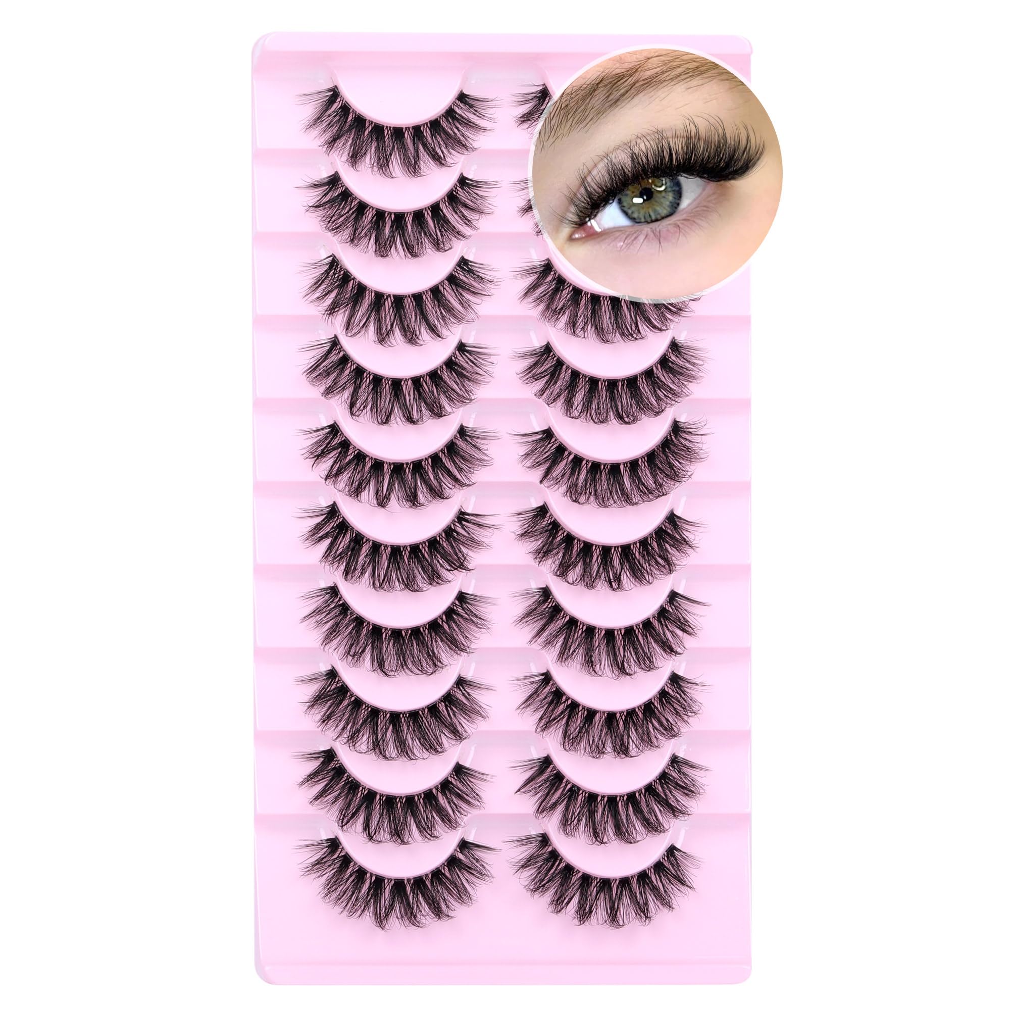 Calphdiar fluffy wispy 3D lashes add soft volume.