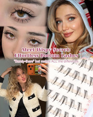 Invisible clear band bottom lashes by Calphdiar for a natural look.