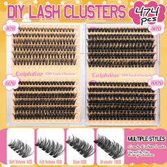 Calphdiar lash clusters DCurl close-up showing curved lashes for natural flutter.