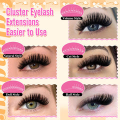 Calphdiar lashes clusters D-curly for a bigger eye effect