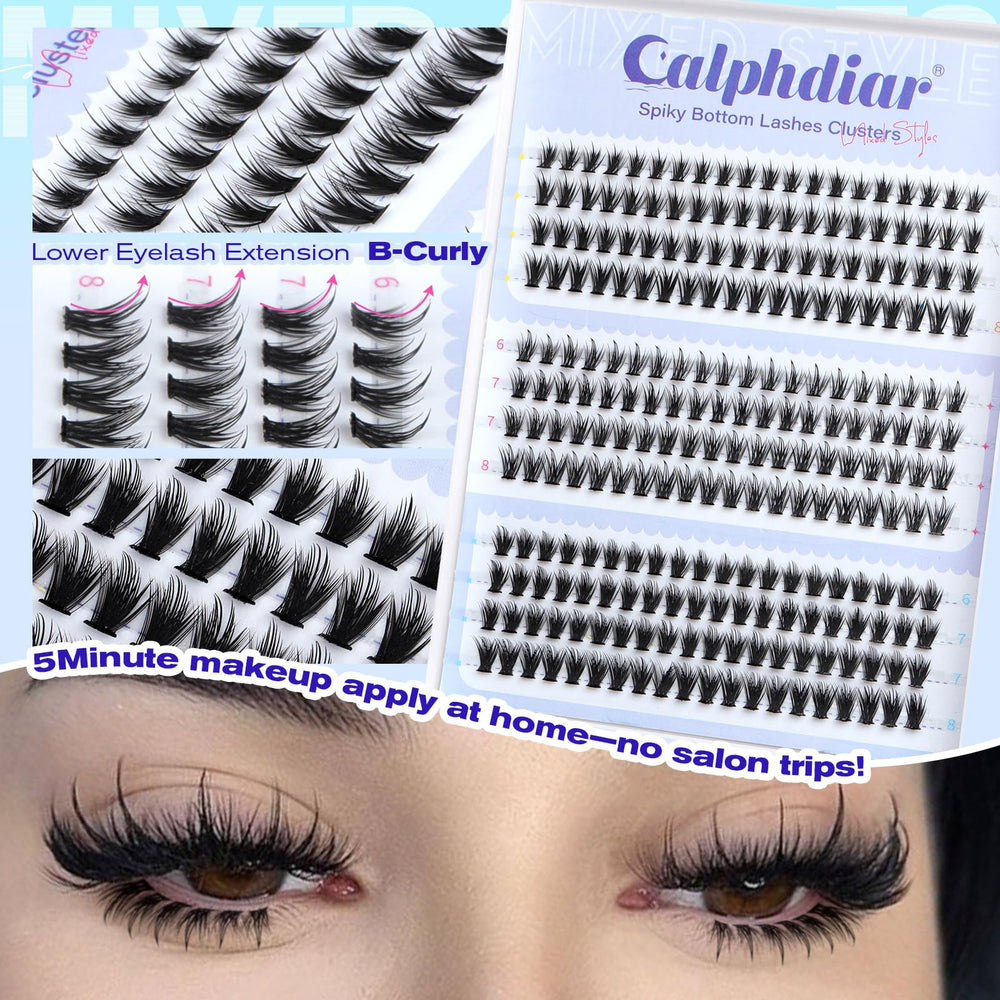 Calphdiar lower lash clusters refine eye shape with added depth.