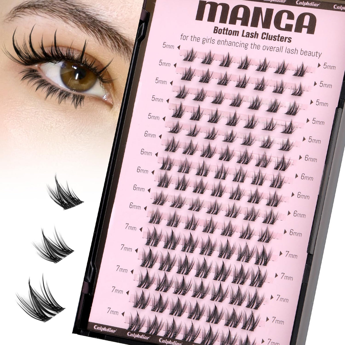 Calphdiar manga bottom lashes extensions provide balanced, natural-looking lower lashes.