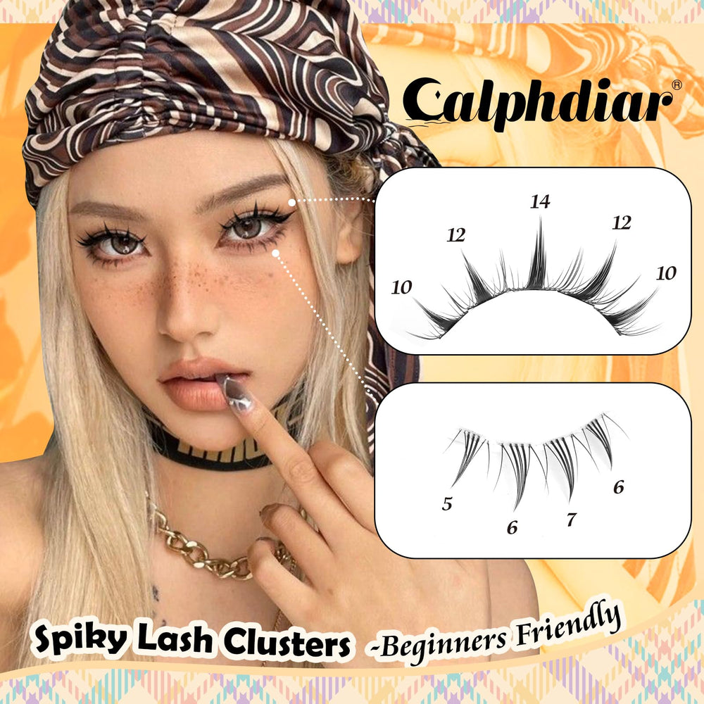 Calphdiar Manga Lash Clusters featuring 10-14mm lengths for effortless application