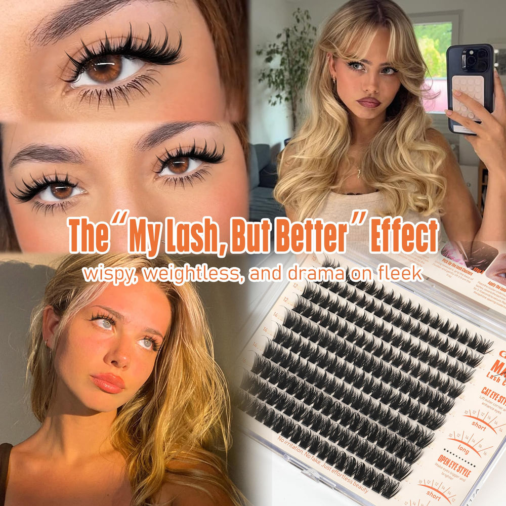 Calphdiar Manga Lash Clusters open-eye 12mm enhances brightness and eye openness