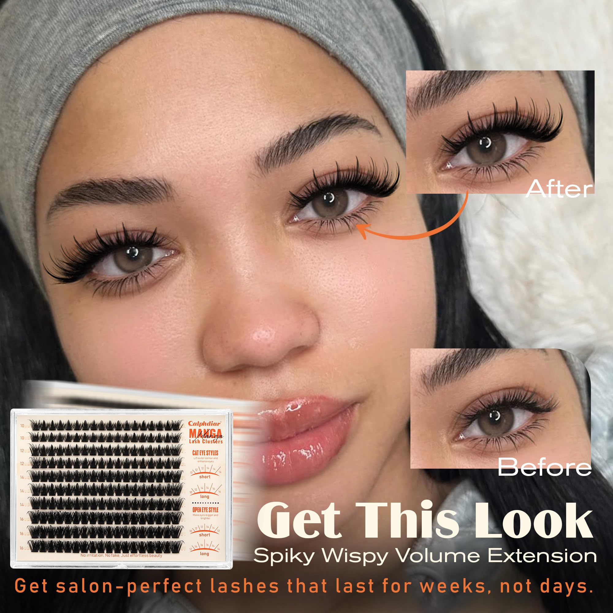 Calphdiar Manga Lash Clusters soft matte finish for natural look