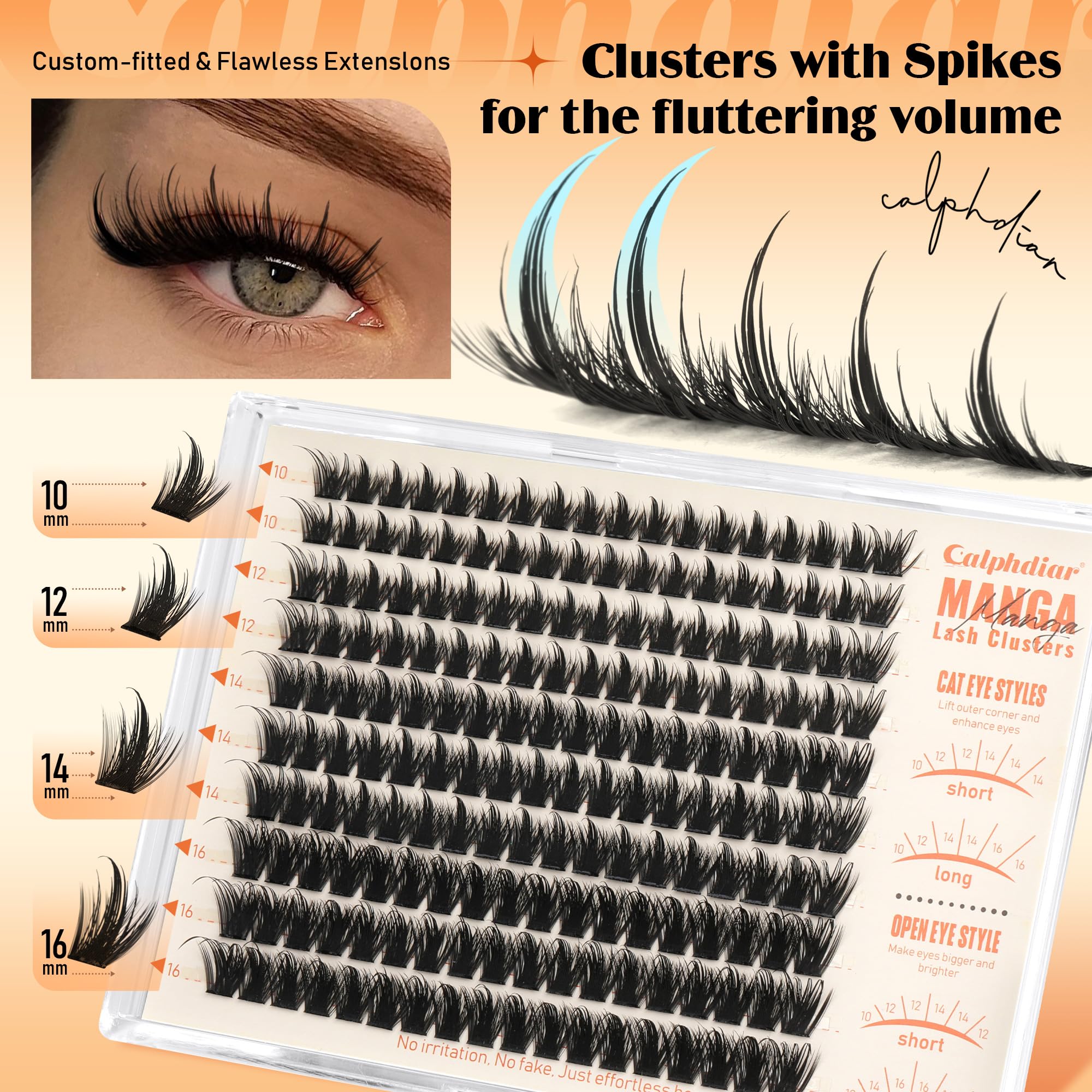 Calphdiar Manga Lash Clusters wispy manga 14mm adds textured volume