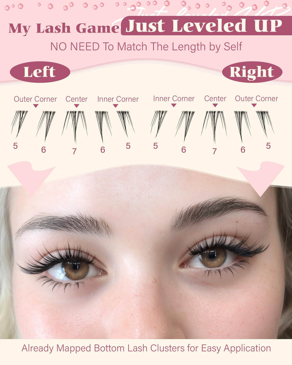 Calphdiar pre-mapped left-right bottom lashes ensure precise placement.