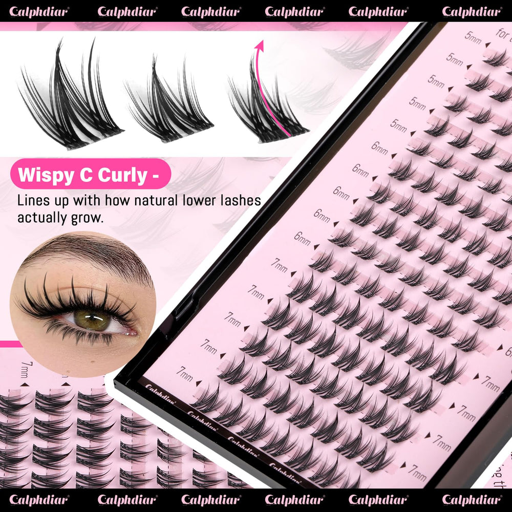 Calphdiar spiky lower lash clusters create a manga-inspired, eye-catching look.