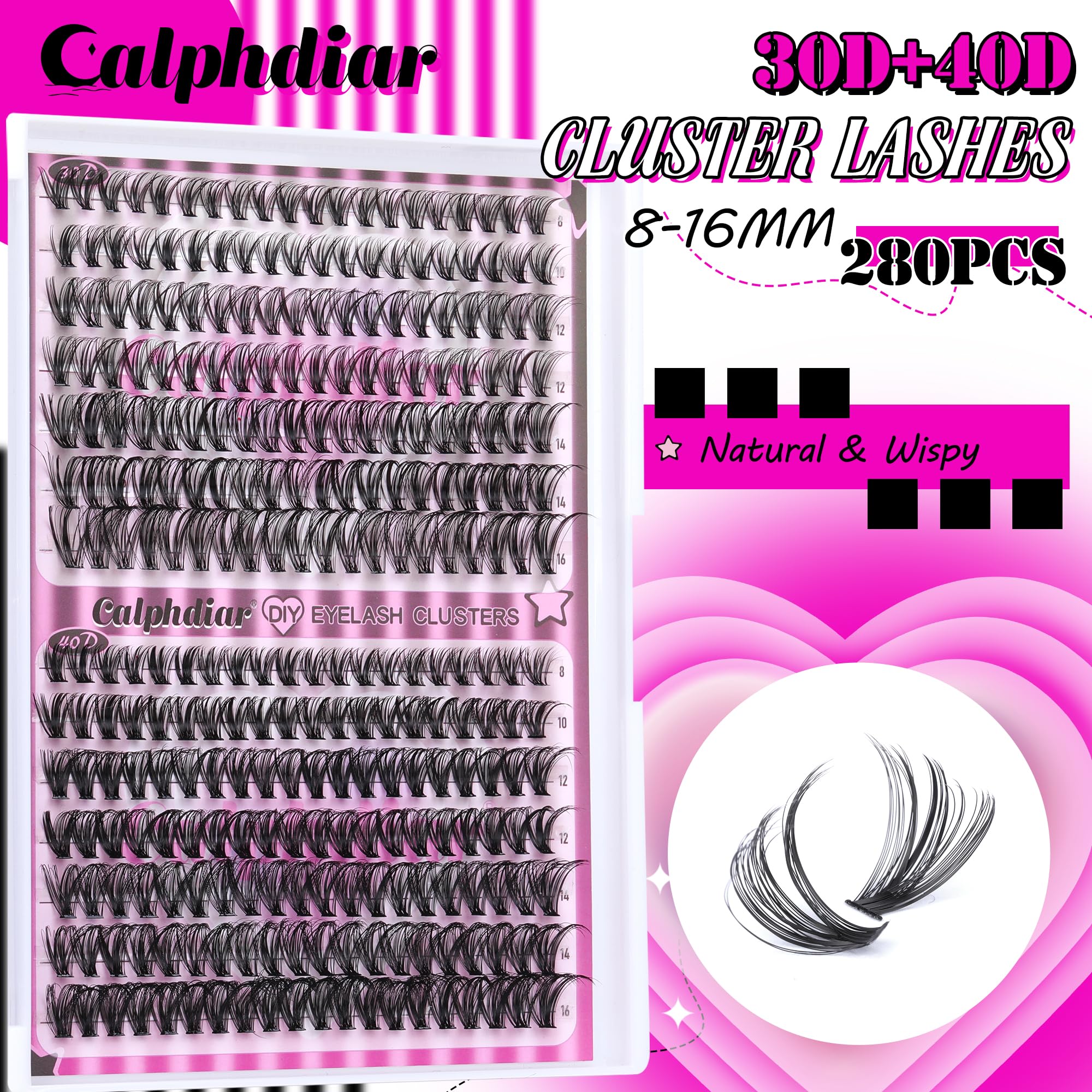 Calphdiar wispy lash clusters enable simple DIY application at home.
