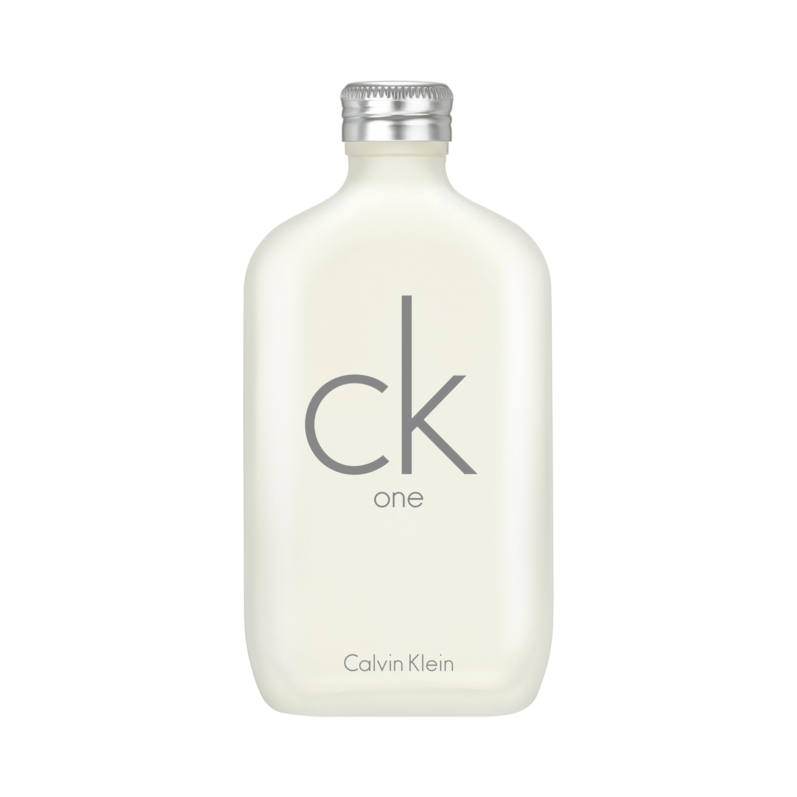 CK One bottle front view, fresh citrus unisex fragrance for daily wear.