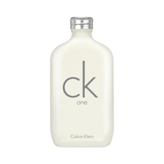CK One bottle front view, fresh citrus unisex fragrance for daily wear.