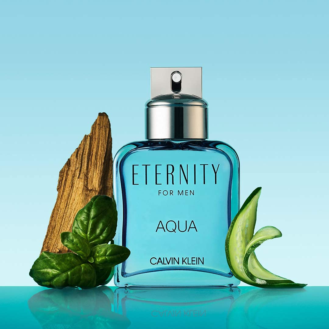 Calvin Klein Eternity Aqua for Him packaging box highlighting premium gift-ready presentation