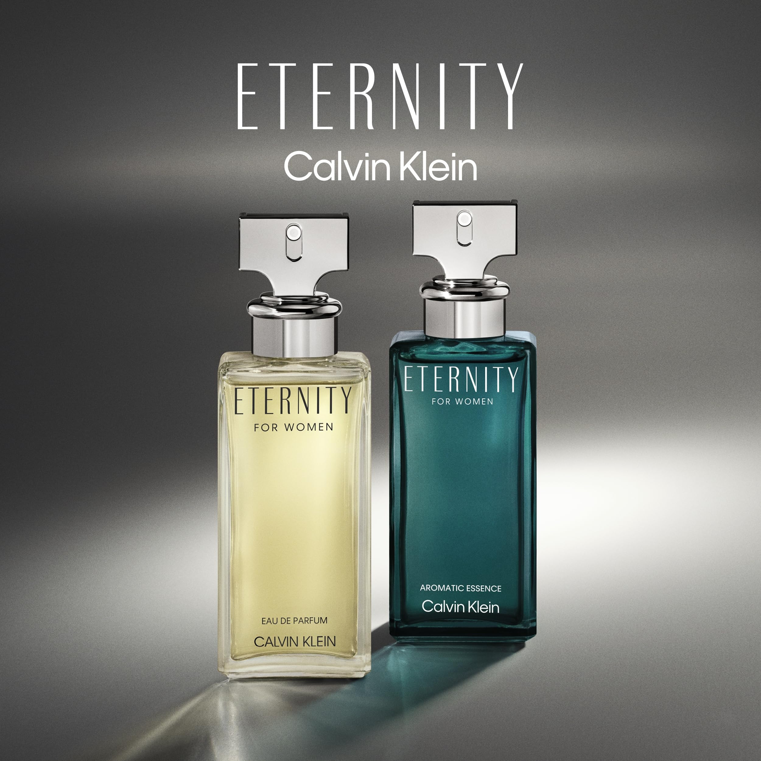 Calvin Klein Eternity imagery with white lily and freesia suggests a bright, feminine feel.