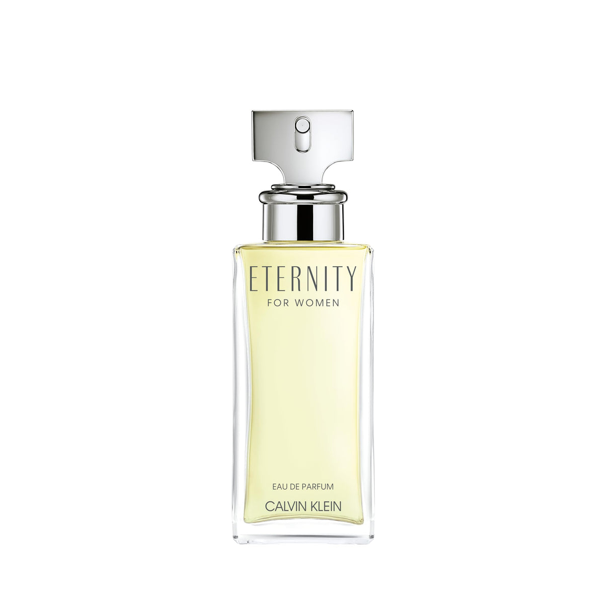 Calvin Klein Eternity for Women bottle on display, timeless floral elegance for daily wear.
