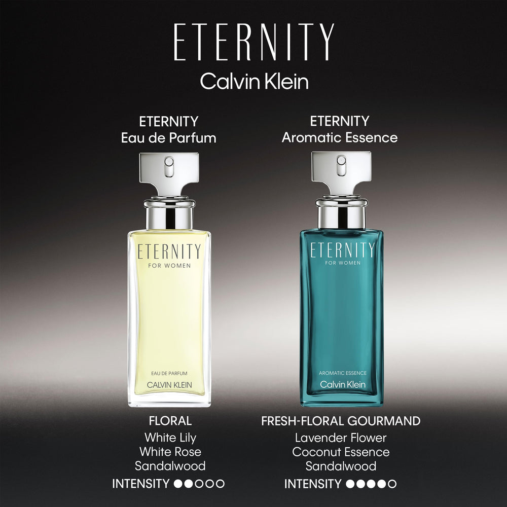 Calvin Klein Eternity bottle detail highlights bergamot notes for a fresh opening.