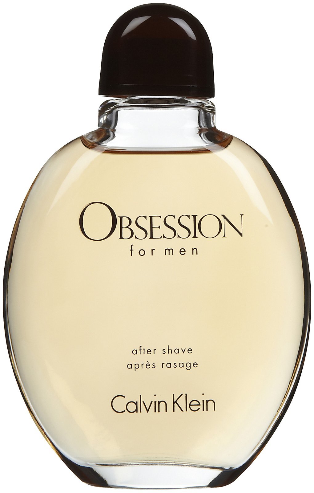 Bottle of Calvin Klein Obsession Aftershave highlighting bergamot opening for a fresh start