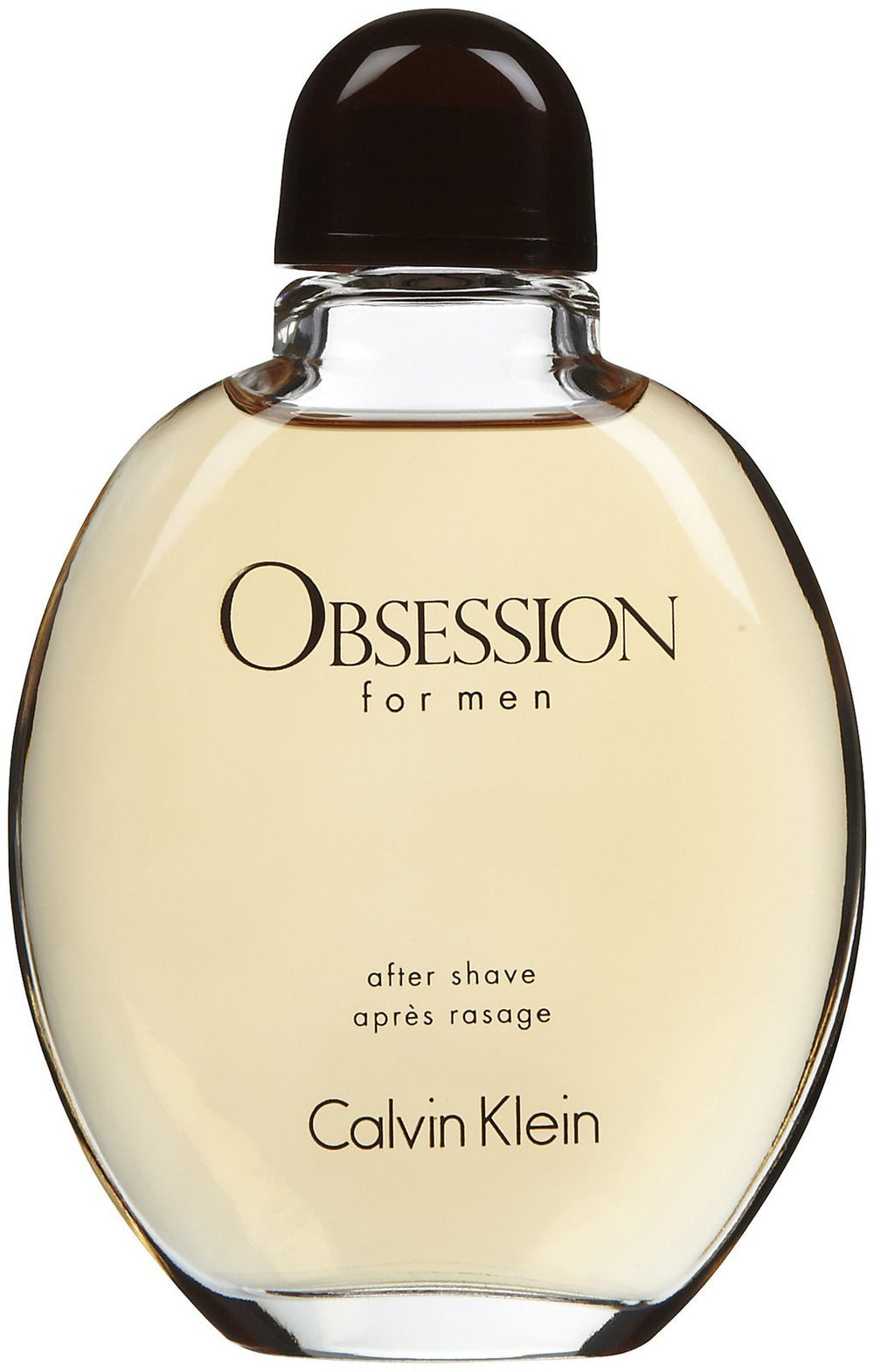 Bottle of Calvin Klein Obsession Aftershave highlighting bergamot opening for a fresh start