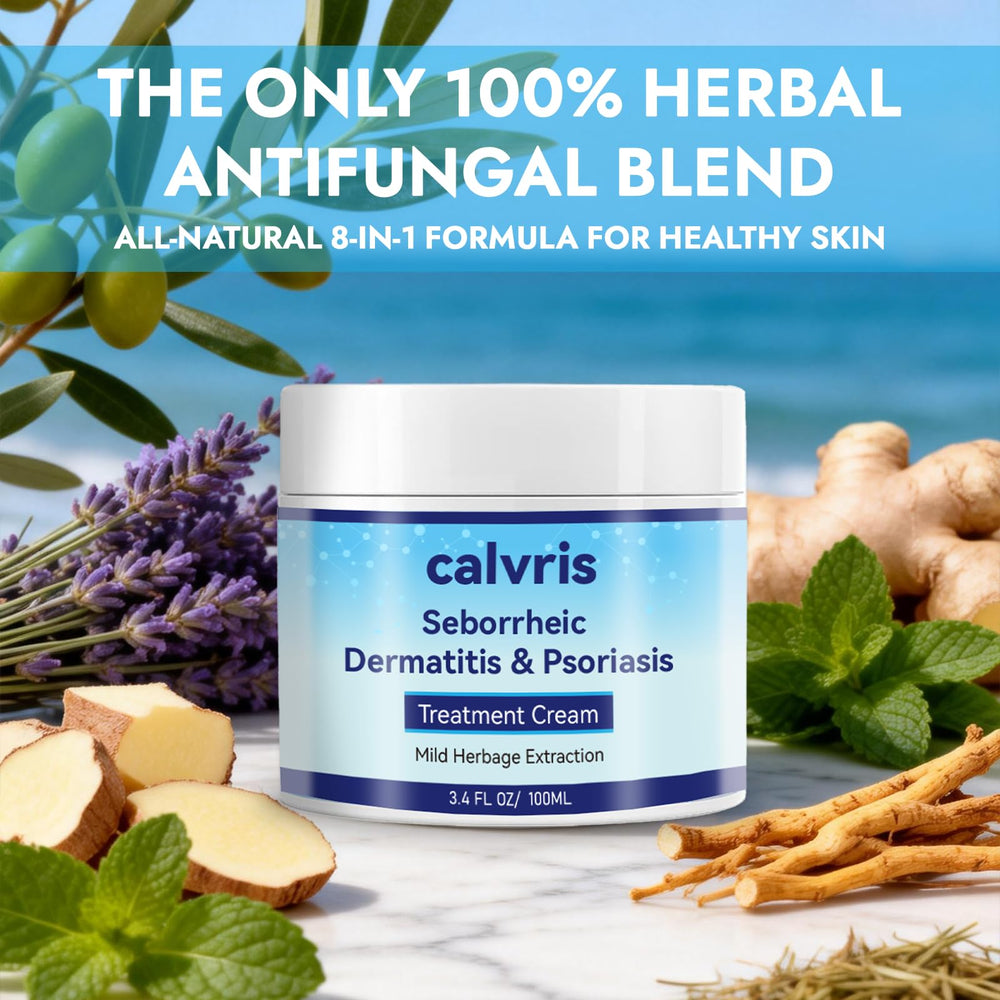 Beard area application with Calvris calming plant-based relief