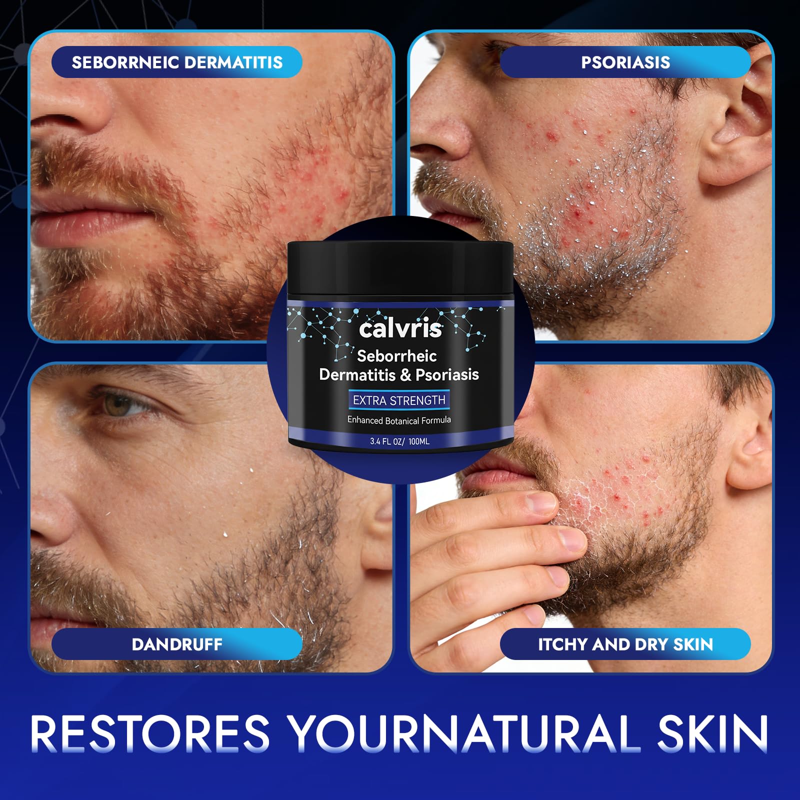 Calvris non-greasy formula supports easy integration into scalp care.