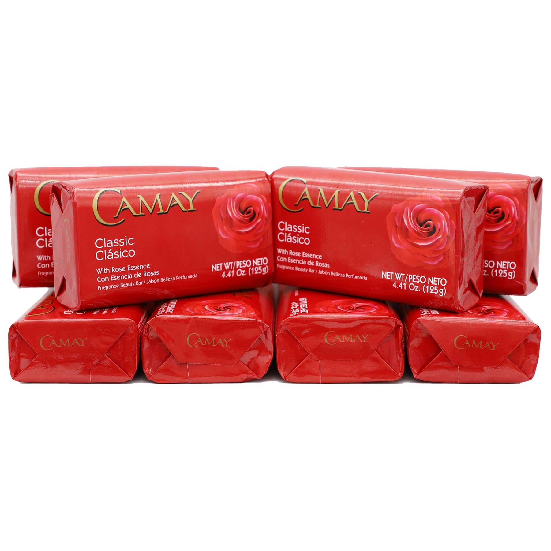 Camay Classic Rosa: barra de jabón con fragancia suave que deja la piel fresca.