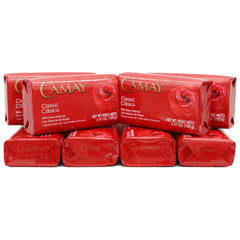 Camay Classic Rosa: barra de jabón con fragancia suave que deja la piel fresca.