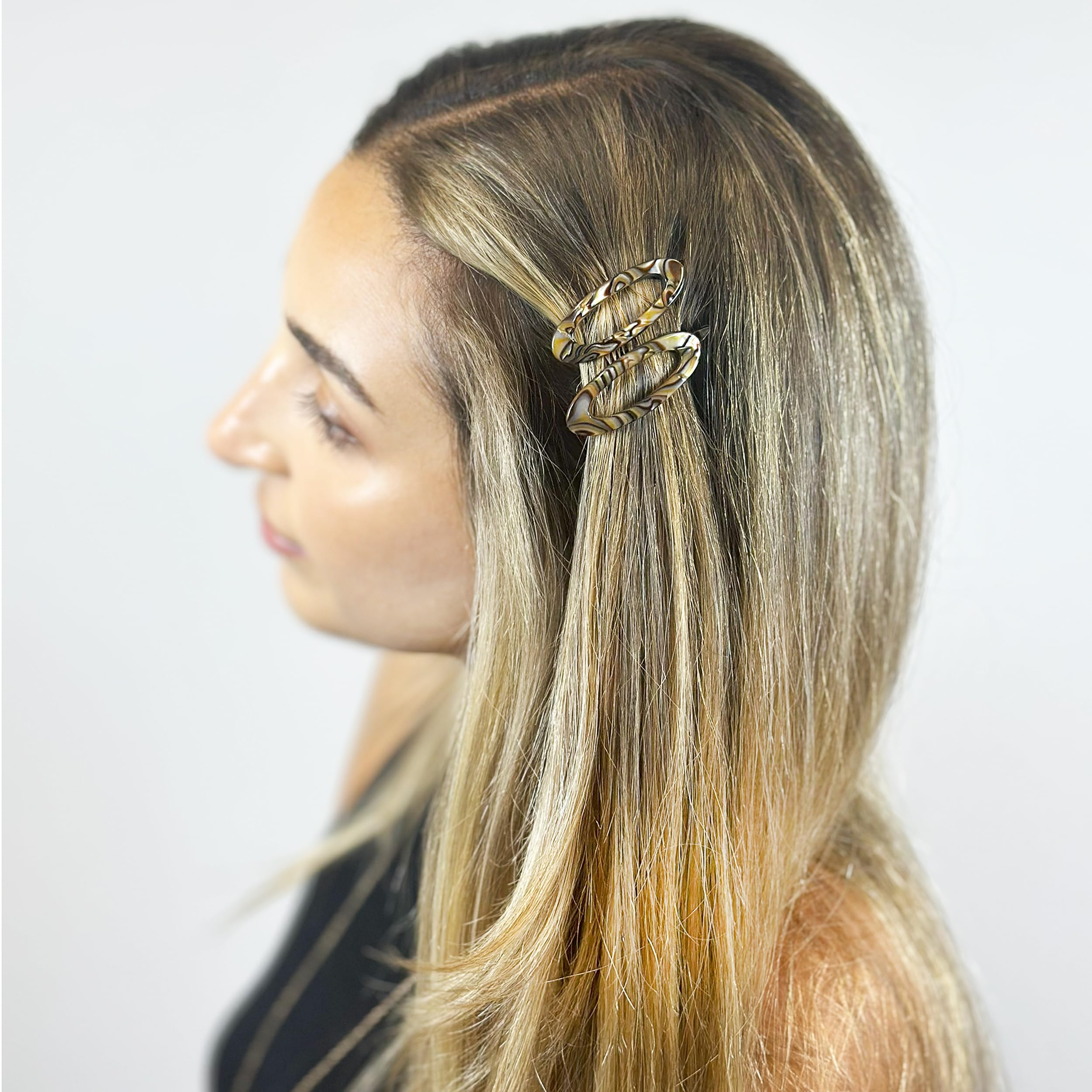 Camila Paris CP3367 onyx barrette close-up closure for gentle, comfortable hold