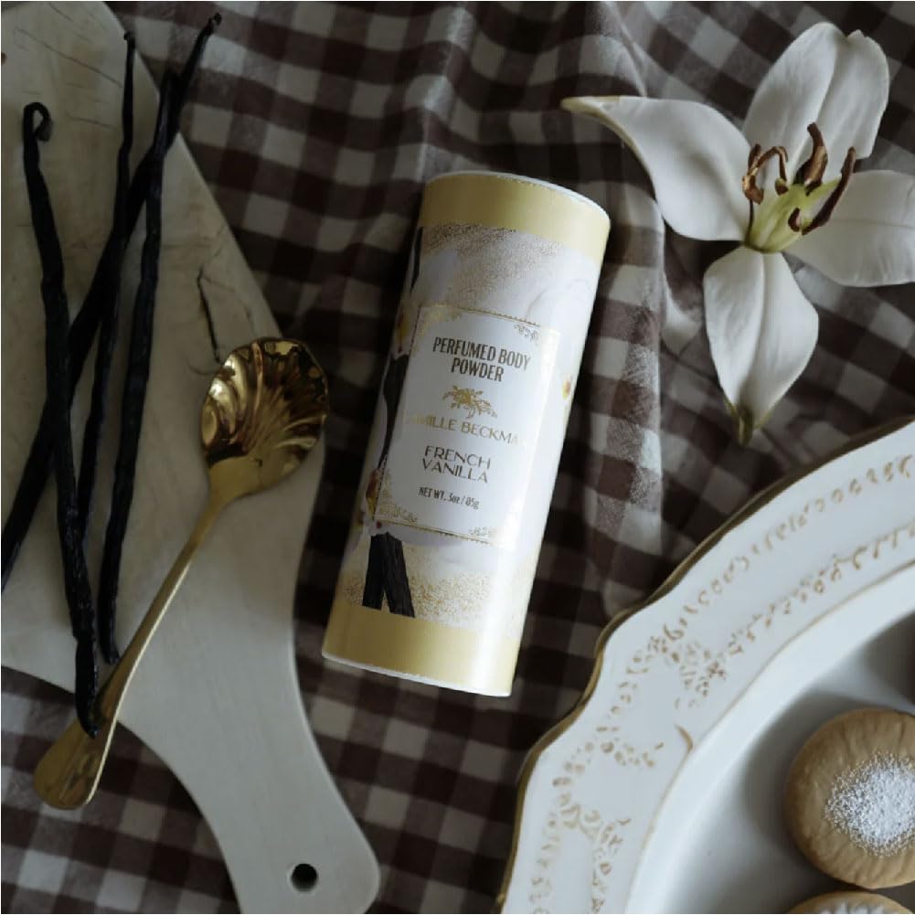 Camille Beckman French Vanilla talc-free powder is easy to apply by hand.