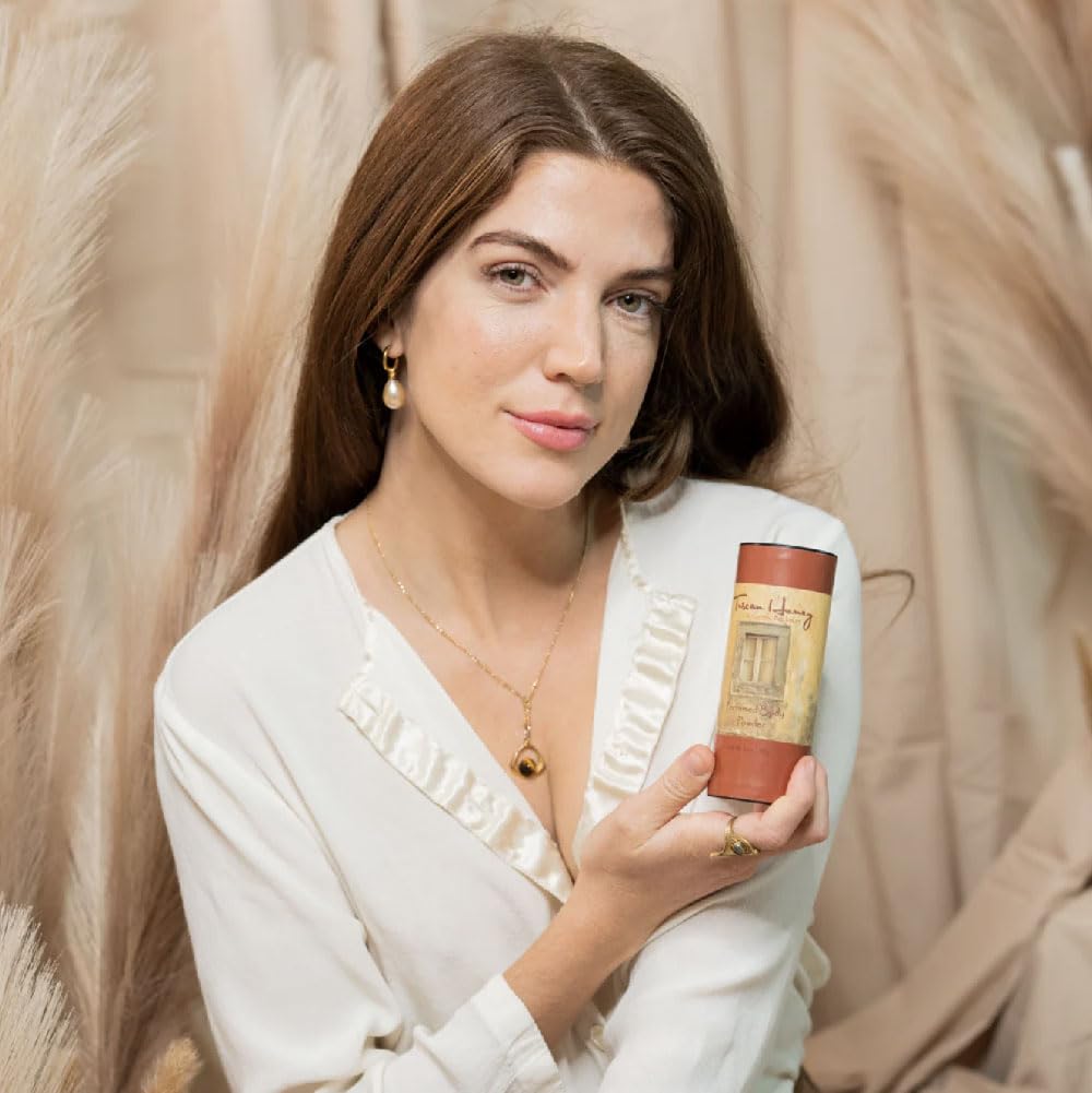 Camille Beckman perfumed body powder ready for daily freshness and comfort.