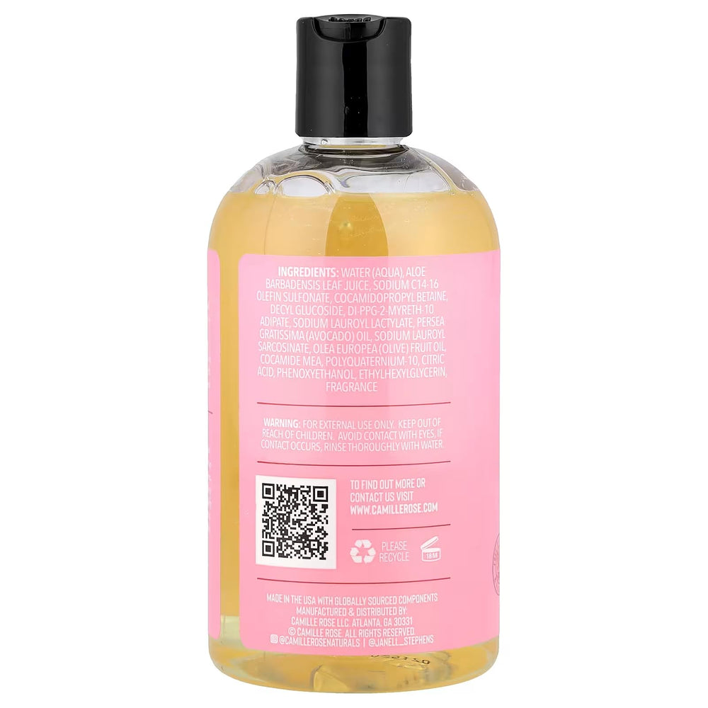 Camille Rose Curl Love Shampoo con aloe vera devuelve hidratación y brillo a tus rizos.