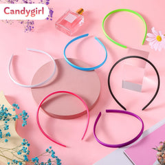 Candygirl 1cm wide satin headband offers gentle stretch