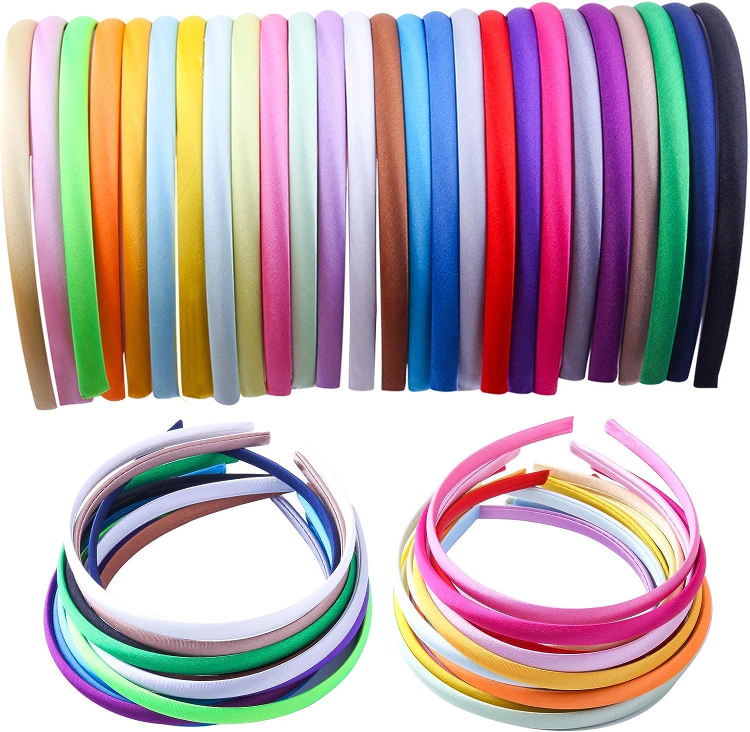 Candygirl satin headband colors close-up for versatile daily wear