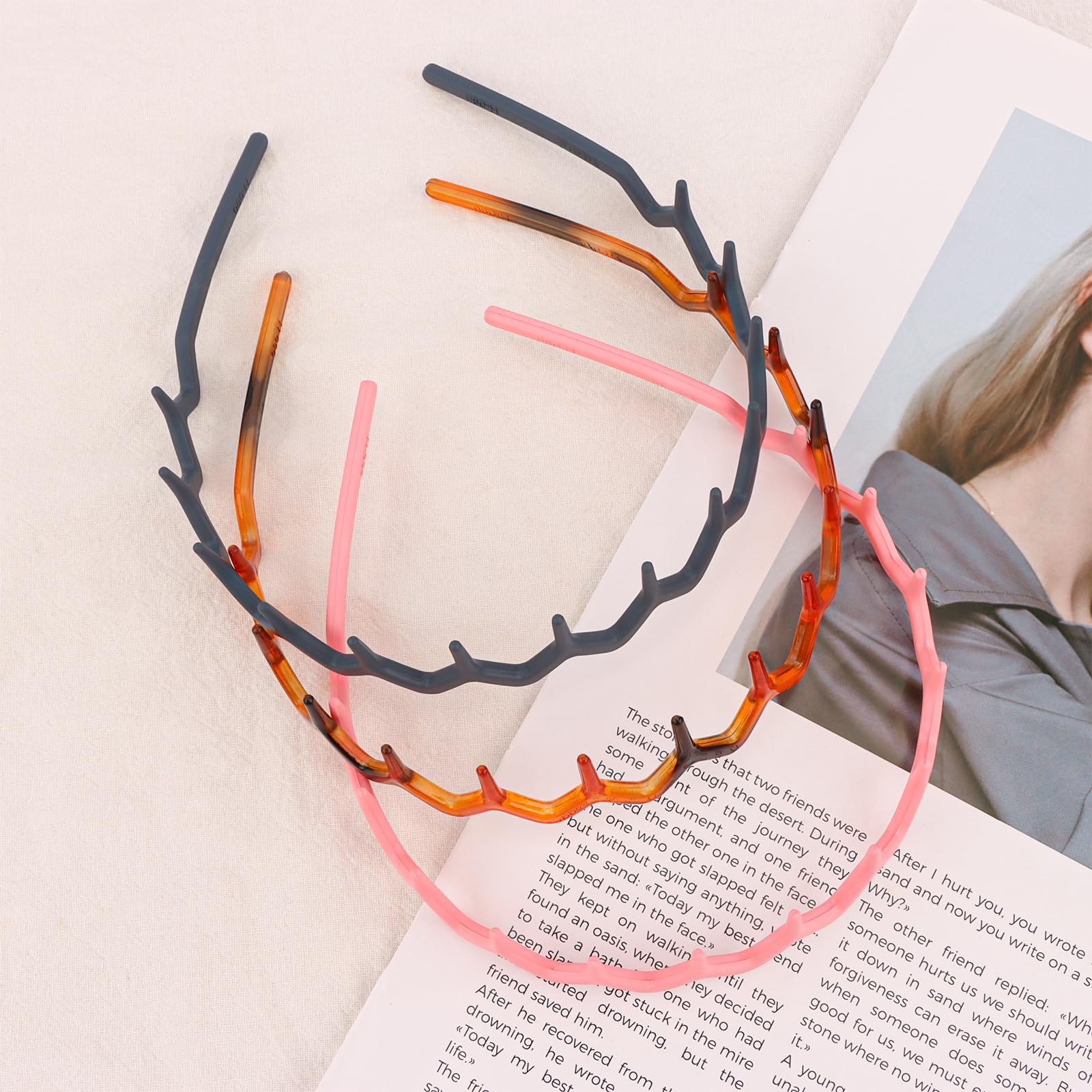 Canitor diademas zigzag beige, tono neutro para cualquier conjunto