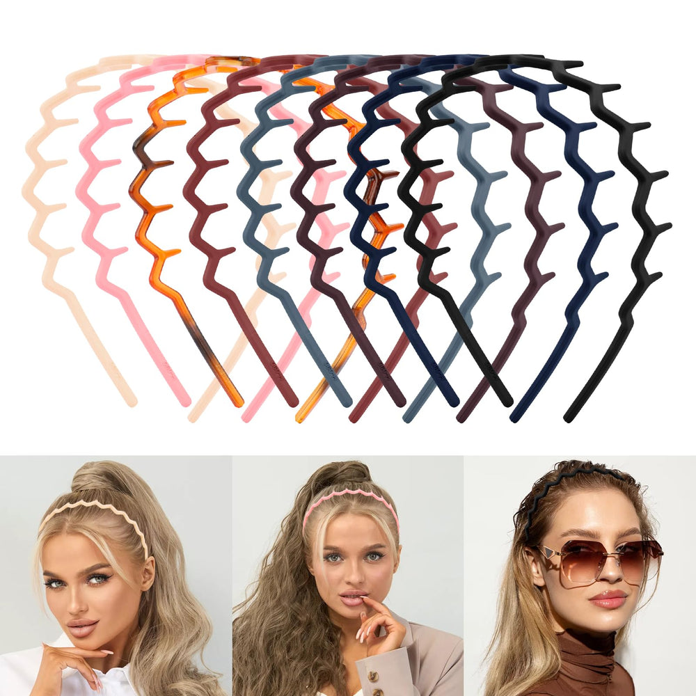 Canitor diademas zigzag conjunto de 8 colores, diversidad para estilos diarios