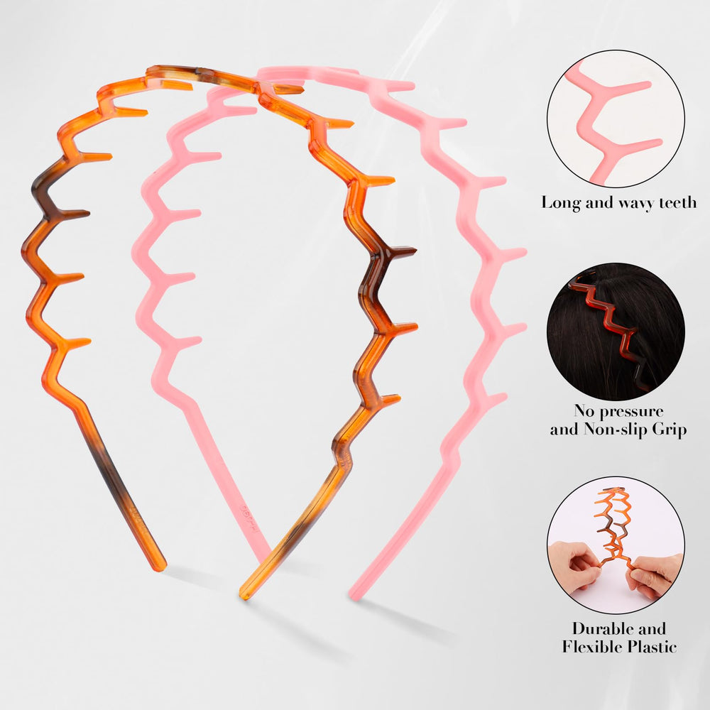 Canitor diademas zigzag granate, ideal para estilos elegantes