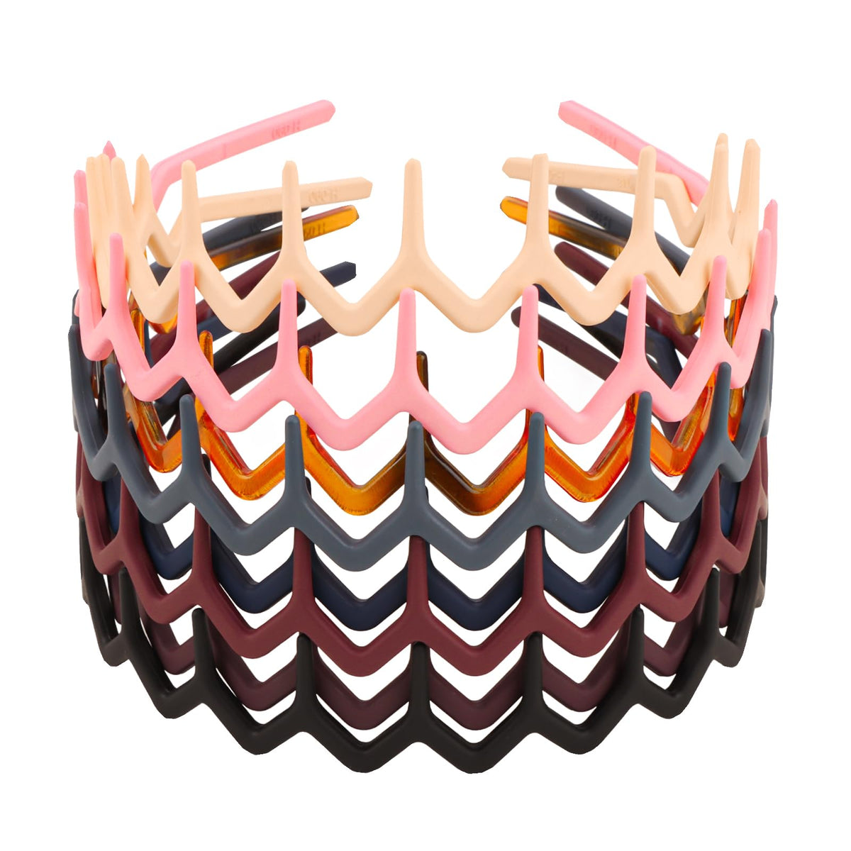 Canitor diademas zigzag negro, cómodo y antideslizante para peinados rápidos