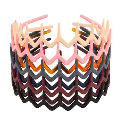 Canitor diademas zigzag negro, cómodo y antideslizante para peinados rápidos
