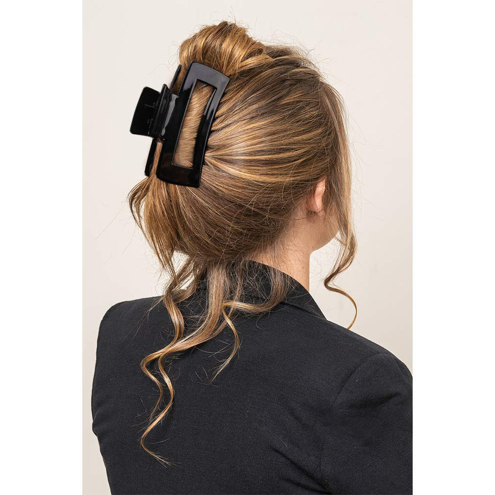Canitor gancho pelo grande rectangular ambar para recoger peinados elegantes